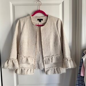 Ann Taylor Cream Textured Blazer
